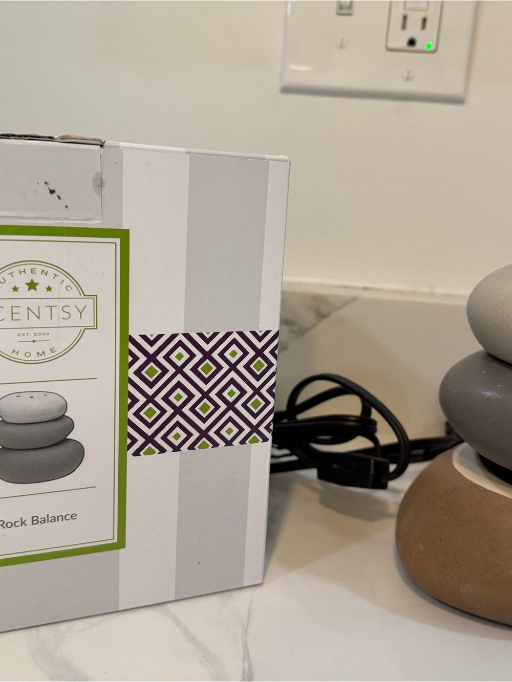 Scentsy Rock Balance Tabletop Warmer in Gray and Tan